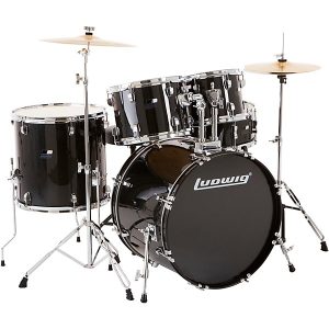 Ludwig BackBeat complete 5-piece drum set-black sparkle