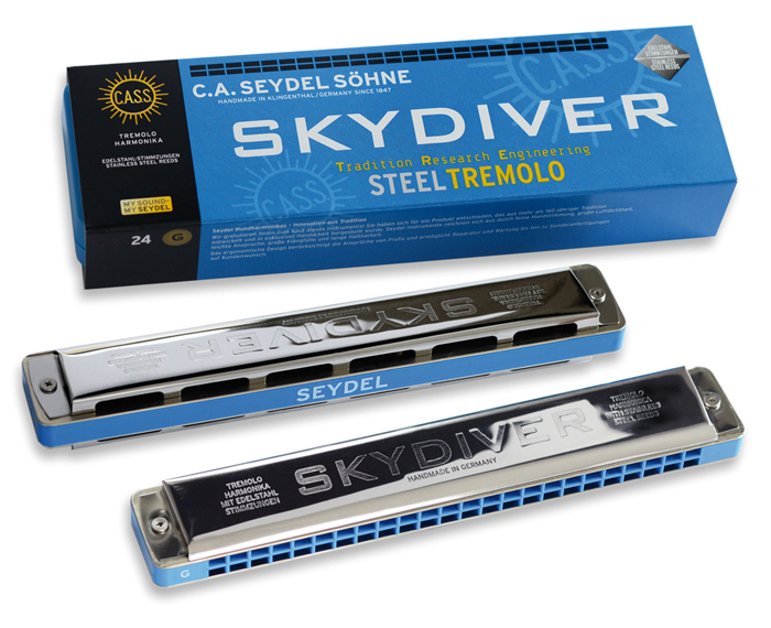SEYDEL SKYDIVER TREMOLO HARMONICA, 48 STAINLESS STEEL REEDS,