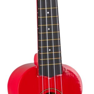 EDDY FINN SOPRANO UKULELE WITH BAG, GLOSS FINISH, RED
