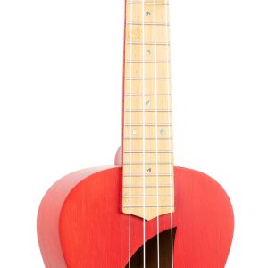 EDDY FINN BAMBOO BEACH UKULELE WITH GIG BAG, TRANSPARENT RED