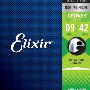 ELIXIR NICKEL PLATED ELECTRIC GUITAR STRING SET W/OPTIWEB