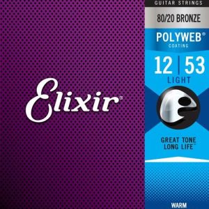 ELIXIR 80/20 BRONZE ACOUSTIC GUITAR STRING SET W/ POLYWEB