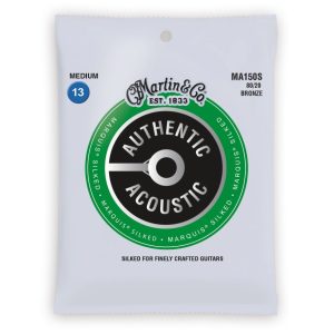 Martin MA150S Authentic Acoustic Marquis Silked 80/20 Bronze Medium Guitar Strings