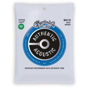 Martin MA170 Authentic Acoustic SP 80/20 Bronze Extra Light Guitar Strings