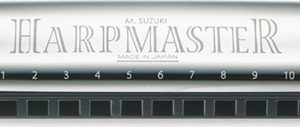 SUZUKI HARPMASTER 10 HOLE DIATONIC HARMONICA, KEY OF A