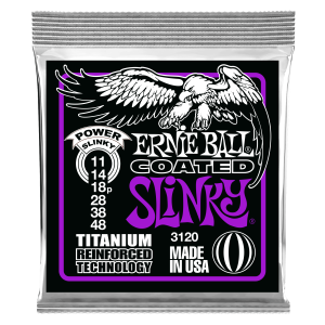 Power Slinky Coated Titanium RPS Electric Guitar Strings - 11-48 Gauge