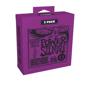 Power Slinky Nickel Wound Electric Guitar Strings 3 Pack - 11-48 Gauge