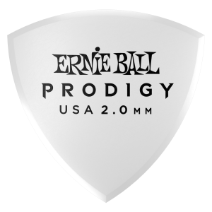 Ernie Ball 2.0mm White Large Shield Prodigy Picks 6-pack