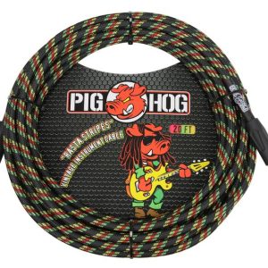 PIG HOG VINTAGE SERIES INSTRUMENT CABLE, 20FT, RASTA STRIPES