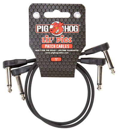 Pig Hog Lil' Pigs 1ft low profile patch cables, 2pk